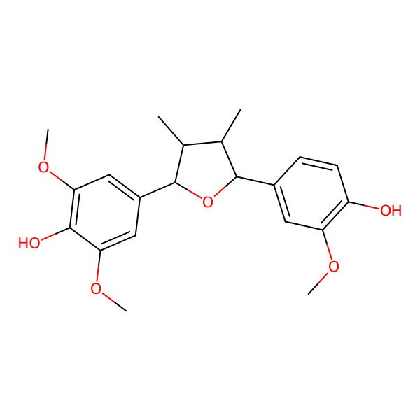 2D Structure of 4-[(2S,3S,4S,5S)-5-(4-hydroxy-3-methoxyphenyl)-3,4-dimethyloxolan-2-yl]-2,6-dimethoxyphenol