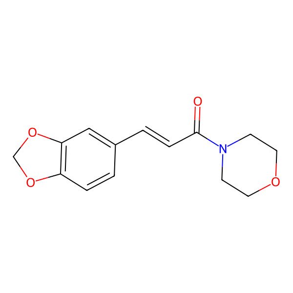 2D Structure of 4-(3-(1,3-Benzodioxol-5-yl)-1-oxo-2-propenyl)morpholine