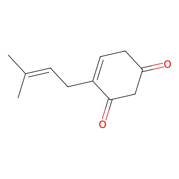 2D Structure of 4-(3-Methylbut-2-enyl)cyclohex-4-ene-1,3-dione