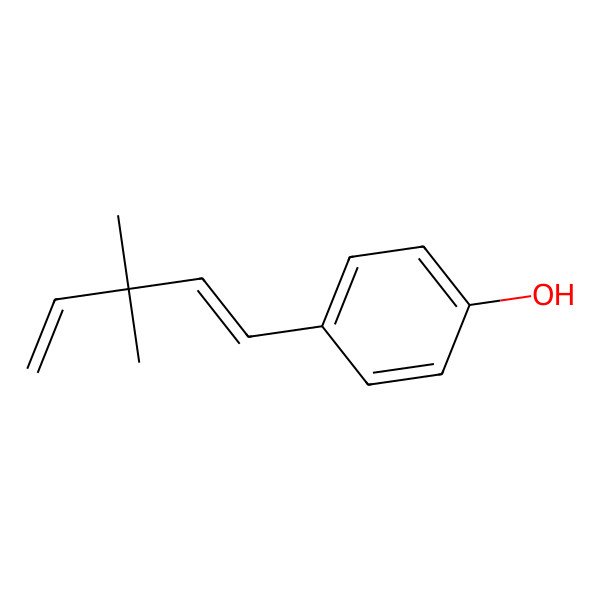 2D Structure of 4-[(1E)-3,3-dimethylpenta-1,4-dienyl]phenol