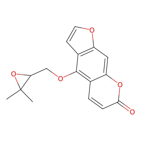 2D Structure of 4-[(3,3-Dimethyloxiran-2-yl)methoxy]furo[3,2-g]chromen-7-one