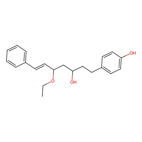 2D Structure of 4-[(E,3S,5R)-5-ethoxy-3-hydroxy-7-phenylhept-6-enyl]phenol