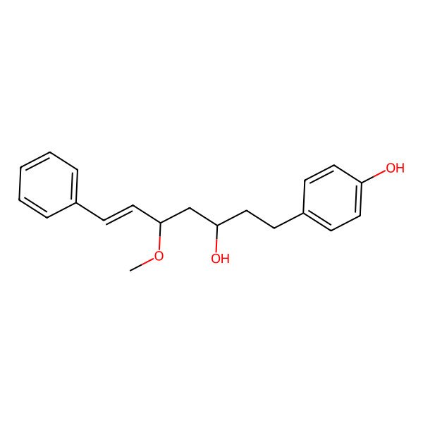 2D Structure of 4-[(3S,5R,6E)-3-Hydroxy-5-methoxy-7-phenyl-6-heptenyl]phenol