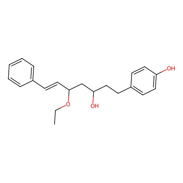 2D Structure of 4-[(3S,5S,6E)-3-Hydroxy-5-ethoxy-7-phenyl-6-heptenyl]phenol