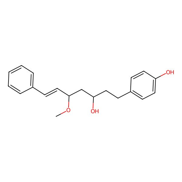 2D Structure of 4-[(3S,5S,6E)-3-Hydroxy-5-methoxy-7-phenyl-6-heptenyl]phenol
