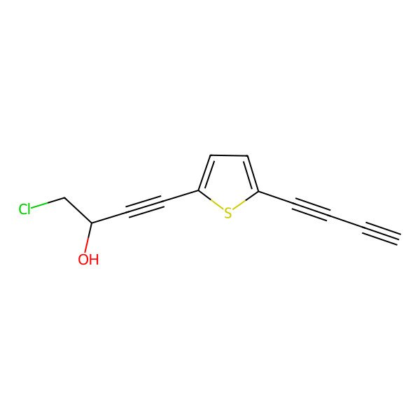 2D Structure of 4-(5-Buta-1,3-diynylthiophen-2-yl)-1-chlorobut-3-yn-2-ol