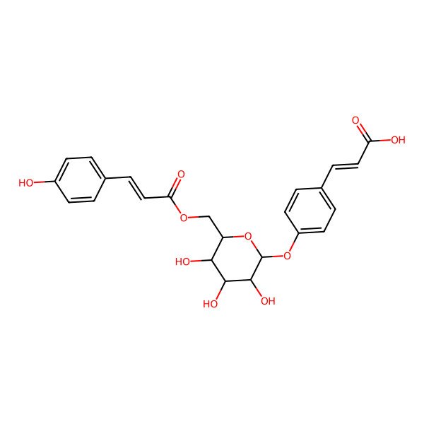 2D Structure of 4-[[6-O-[3-(4-Hydroxyphenyl)-1-oxo-2-propenyl]-beta-D-glucopyranosyl]oxy]benzeneacrylic acid