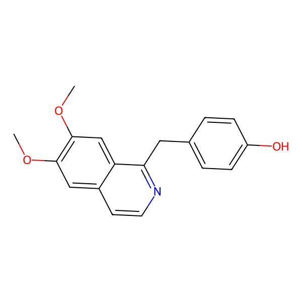 2D Structure of 4-(6,7-Dimethoxyisoquinoline-1-ylmethyl)phenol
