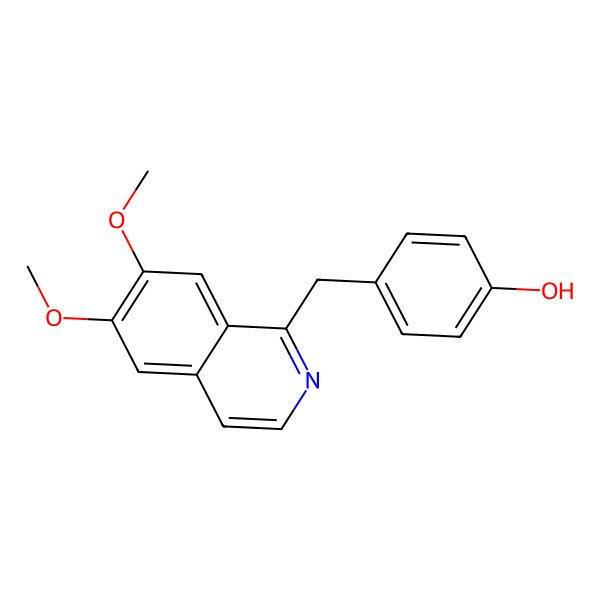 2D Structure of 4-(6,7-Dimethoxyisoquinoline-1-ylmethyl)phenol 2D Structure of 4-(6,7-Dimethoxyisoquinoline-1-ylmethyl)phenol