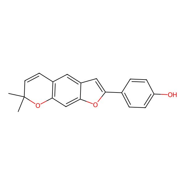 2D Structure of 4-(7,7-Dimethylfuro[3,2-g]chromen-2-yl)phenol