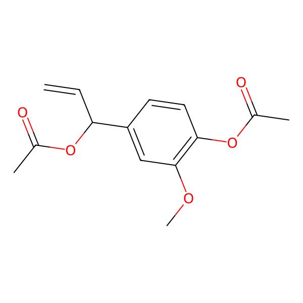 2D Structure of 4-(Acetyloxy)-alpha-ethenyl-3-methoxybenzenemethanol acetate