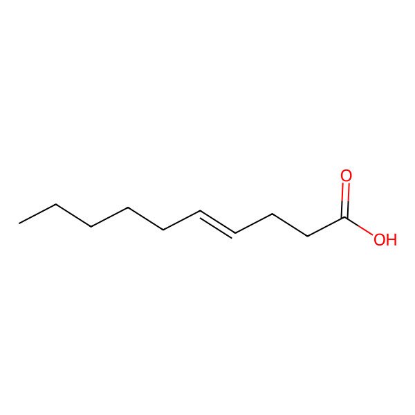 2D Structure of 4-Decenoic acid, (4E)-
