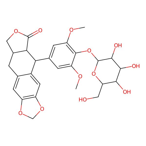 2D Structure of 4'-Demethyldeoxypodophyllotoxin beta-D-glucopyranoside