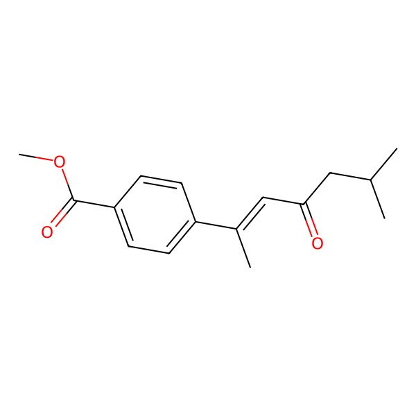 2D Structure of methyl 4-[(E)-6-methyl-4-oxohept-2-en-2-yl]benzoate