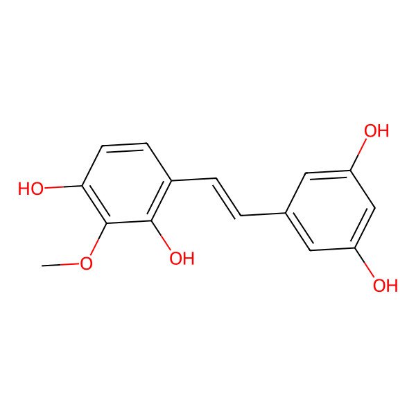 2D Structure of 4-[(E)-2-(3,5-dihydroxyphenyl)ethenyl]-2-methoxybenzene-1,3-diol