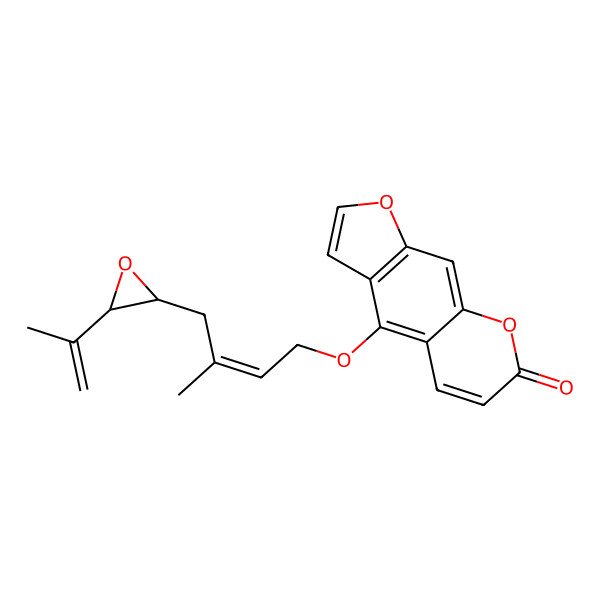 2D Structure of 4-[(E)-3-methyl-4-(3-prop-1-en-2-yloxiran-2-yl)but-2-enoxy]furo[3,2-g]chromen-7-one