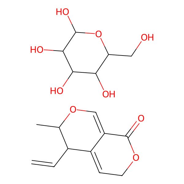 2D Structure of 4-ethenyl-3-methyl-4,6-dihydro-3H-pyrano[3,4-c]pyran-8-one;6-(hydroxymethyl)oxane-2,3,4,5-tetrol