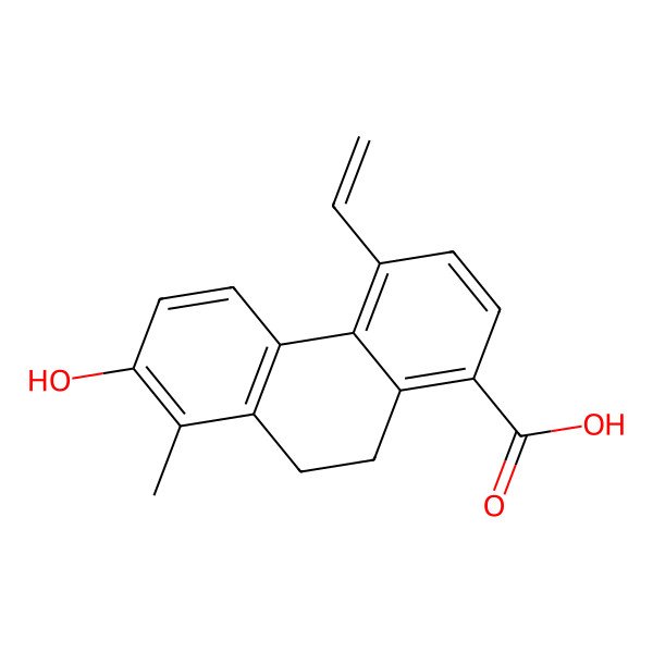 2D Structure of 4-Ethenyl-7-hydroxy-8-methyl-9,10-dihydrophenanthrene-1-carboxylic acid 2D Structure of 4-Ethenyl-7-hydroxy-8-methyl-9,10-dihydrophenanthrene-1-carboxylic acid