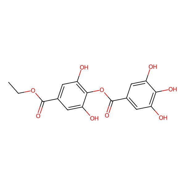 2D Structure of (4-Ethoxycarbonyl-2,6-dihydroxyphenyl) 3,4,5-trihydroxybenzoate 2D Structure of (4-Ethoxycarbonyl-2,6-dihydroxyphenyl) 3,4,5-trihydroxybenzoate