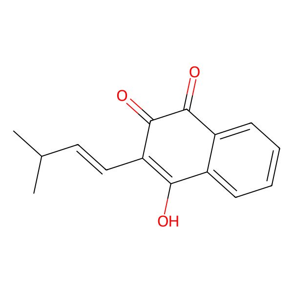 2D Structure of 4-hydroxy-3-[(Z)-3-methylbut-1-enyl]naphthalene-1,2-dione