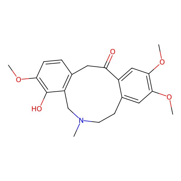2D Structure of 4-Hydroxy-3,10,11-trimethoxy-6-methyl-5,7,8,14-tetrahydrobenzo[e][2]benzazecin-13-one