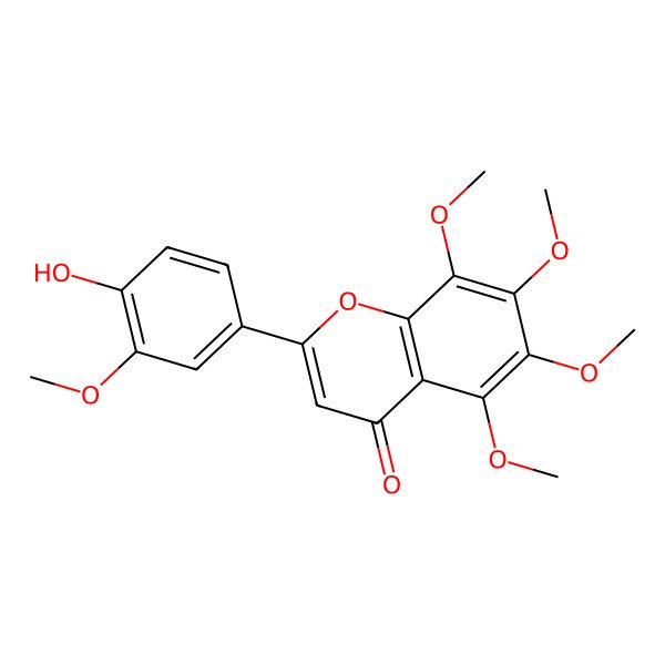 2D Structure of 4'-Hydroxy-3',5,6,7,8-pentamethoxyflavone