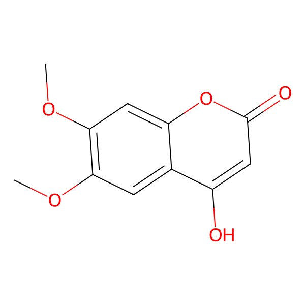 2D Structure of 4-hydroxy-6,7-dimethoxy-2H-chromen-2-one