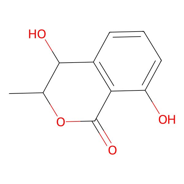 2D Structure of 4-Hydroxymellein, (3S-trans)-