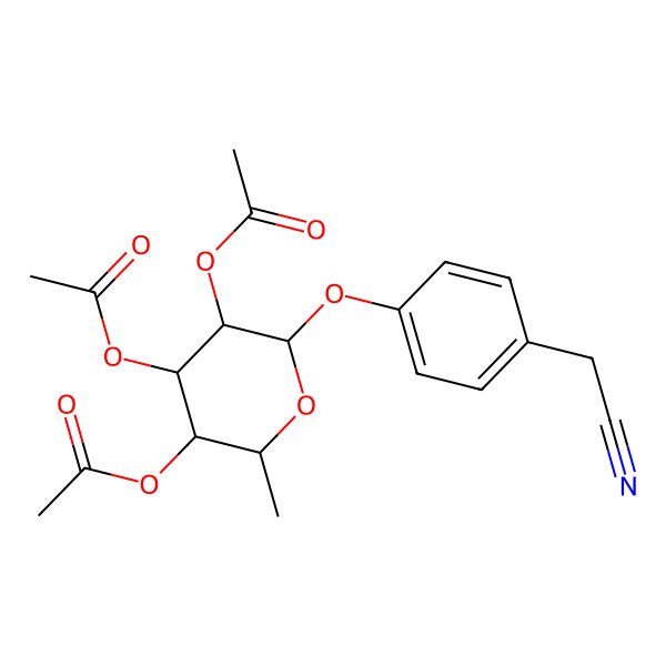 2D Structure of 4-Hydroxyphenylacetonitrile triacetylrhamnoside