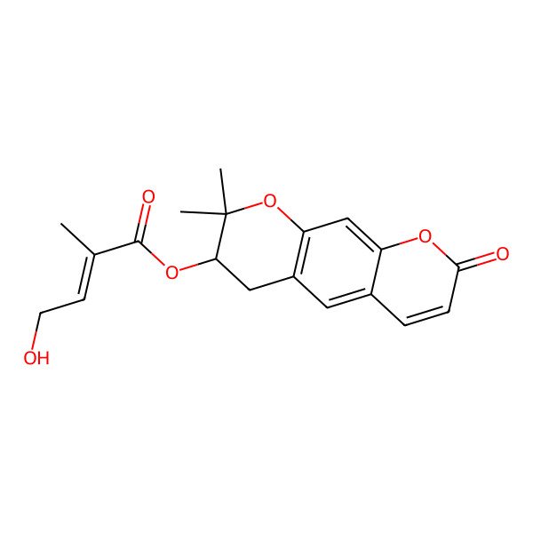2D Structure of 4"-Hydroxytigloyldecursinol 2D Structure of 4"-Hydroxytigloyldecursinol