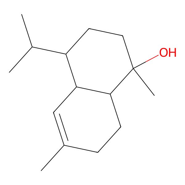2D Structure of 4-Isopropyl-1,6-dimethyl-1,2,3,4,4a,7,8,8a-octahydro-1-naphthalenol