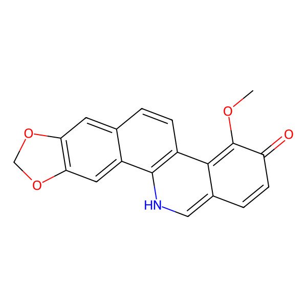 2D Structure of 4-methoxy-12H-[1,3]benzodioxolo[5,6-c]phenanthridin-3-one