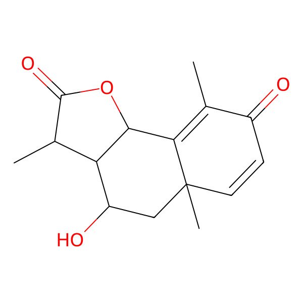 2D Structure of 4-Hydroxy-3,5a,9-trimethyl-3a,5,5a,9b-tetrahydronaphtho[1,2-b]furan-2,8(3H,4H)-dione