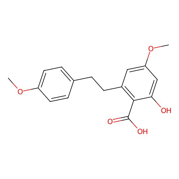 2D Structure of 4-Methoxy-6-(2-(4-methoxyphenyl)ethyl)salicylic acid