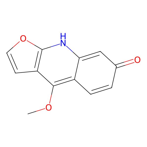 2D Structure of 4-methoxy-9H-furo[2,3-b]quinolin-7-one