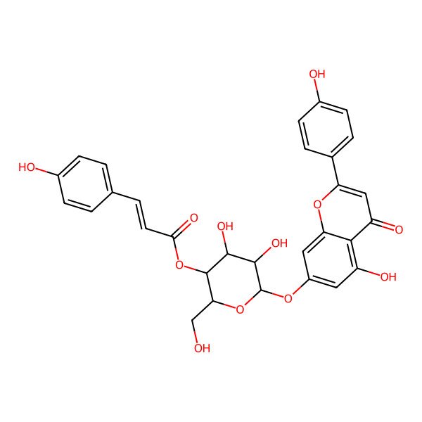 2D Structure of 4''-O-(4-Hydroxy-Z-cinnamoyl)cosmosiin
