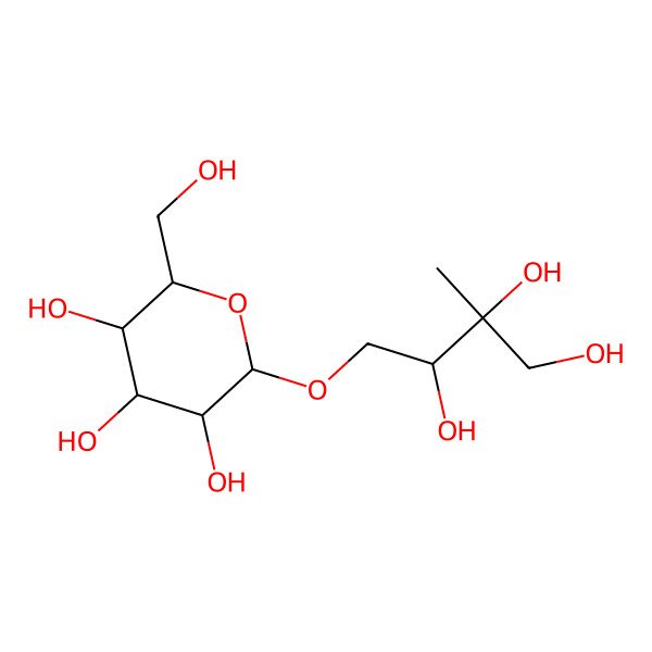 2D Structure of (2R,3S,4S,5R,6R)-2-(hydroxymethyl)-6-[(2R,3S)-2,3,4-trihydroxy-3-methylbutoxy]oxane-3,4,5-triol