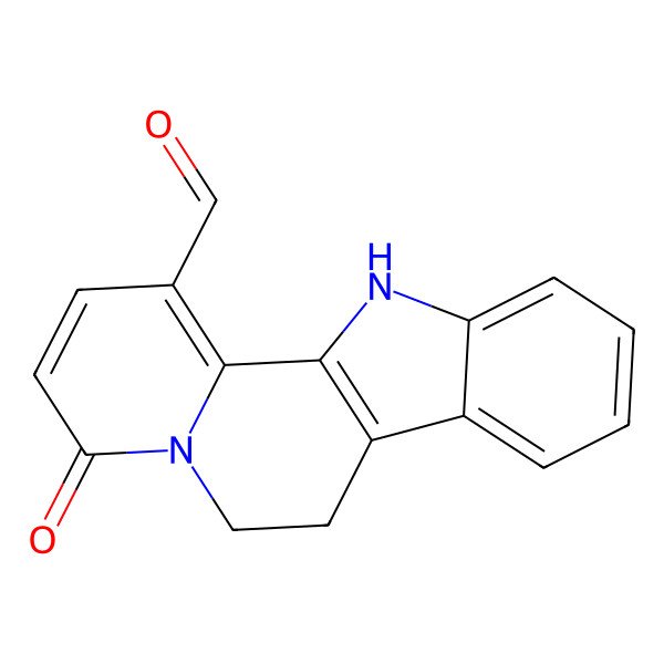 2D Structure of 4-oxo-7,12-dihydro-6H-indolo[2,3-a]quinolizine-1-carbaldehyde