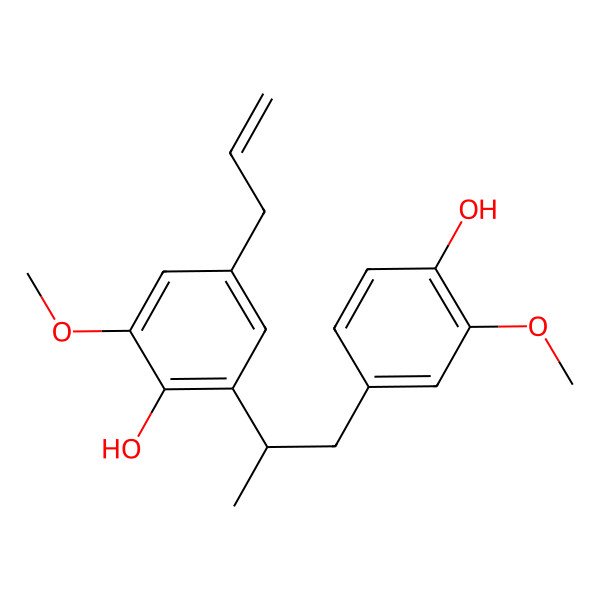 2D Structure of 2-[(1s)-2-(4-Hydroxy-3-methoxyphenyl)-1-methylethyl]-6-methoxy-4-(prop-2-enyl)phenol