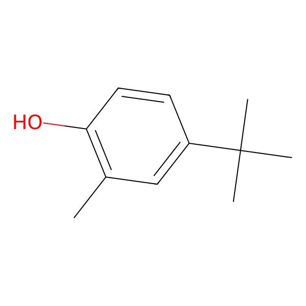 2D Structure of 4-Tert-Butyl-2-Methylphenol