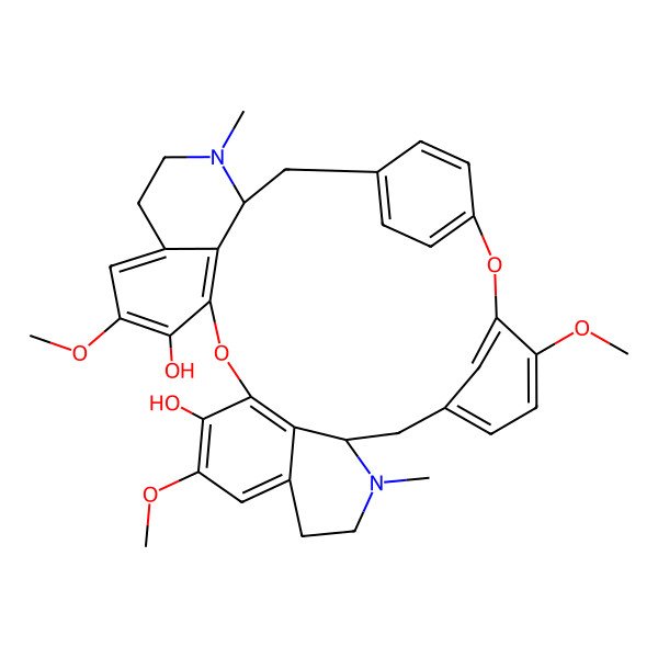 2D Structure of 4,15,21-Trimethoxy-10,26-dimethyl-2,18-dioxa-10,26-diazaheptacyclo[27.2.2.13,7.19,13.119,23.017,35.027,34]hexatriaconta-1(31),3,5,7(36),13,15,17(35),19(34),20,22,29,32-dodecaene-16,20-diol