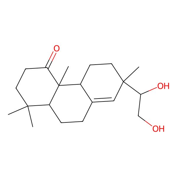 2D Structure of (4aR,4bR,7S,10aR)-7-[(1S)-1,2-dihydroxyethyl]-1,1,4a,7-tetramethyl-2,3,4b,5,6,9,10,10a-octahydrophenanthren-4-one