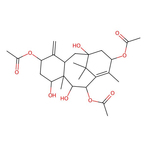 2D Structure of [(1S,3R,5S,7S,8S,9R,10R,13S)-10,13-diacetyloxy-1,7,9-trihydroxy-8,12,15,15-tetramethyl-4-methylidene-5-tricyclo[9.3.1.03,8]pentadec-11-enyl] acetate