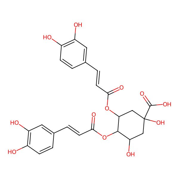 2D Structure of (1S,3R,4R,5R)-3,4-Bis[3-(3,4-dihydroxyphenyl)prop-2-enoyloxy]-1,5-dihydroxycyclohexane-1-carboxylic acid
