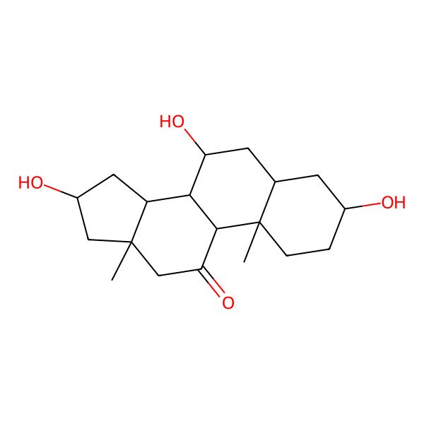2D Structure of (3S,5R,7S,8S,9S,10S,13S,14S,16S)-3,7,16-trihydroxy-10,13-dimethyl-1,2,3,4,5,6,7,8,9,12,14,15,16,17-tetradecahydrocyclopenta[a]phenanthren-11-one