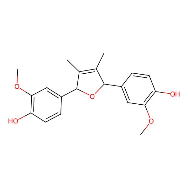 2D Structure of 4,4'-(3,4-Dimethyl-2,5-dihydrofuran-2alpha,5beta-diyl)bis(2-methoxyphenol)