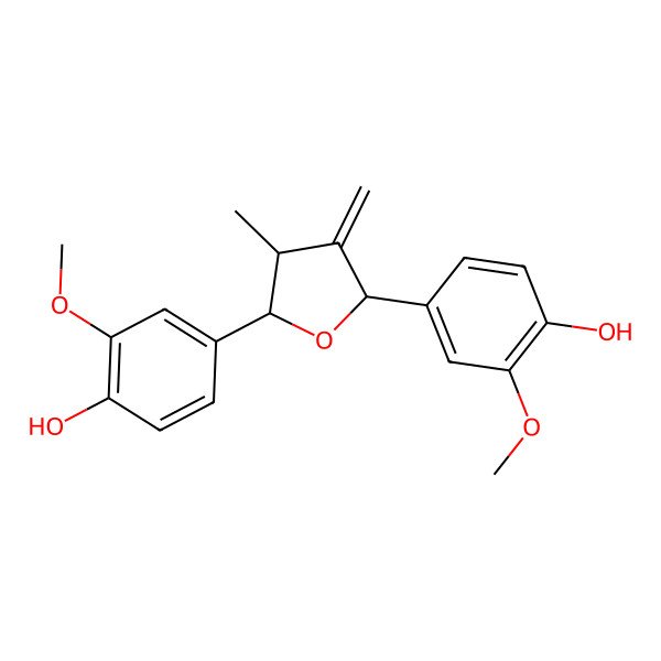 2D Structure of 4,4'-(3alpha-Methyl-4-methylenetetrahydrofuran-2alpha,5beta-diyl)bis(2-methoxyphenol)