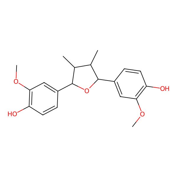 2D Structure of 4,4'-[(3beta,4alpha-Dimethyltetrahydrofuran)-2beta,5alpha-diyl]bis(2-methoxyphenol)