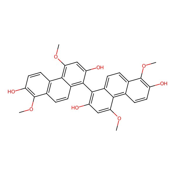 2D Structure of 4,4',8,8'-Tetramethoxy[1,1'-biphenanthrene]-2,2',7,7'-tetrol