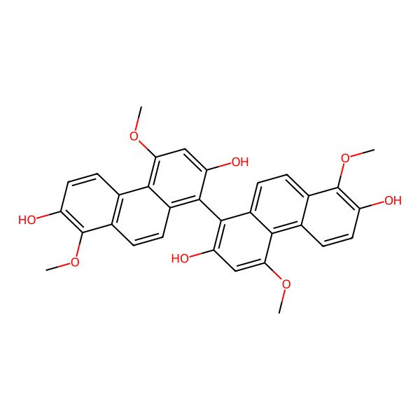 2D Structure of 4,4',8,8'-Tetramethoxy[1,1'-biphenanthrene]-2,2',7,7'-tetrol